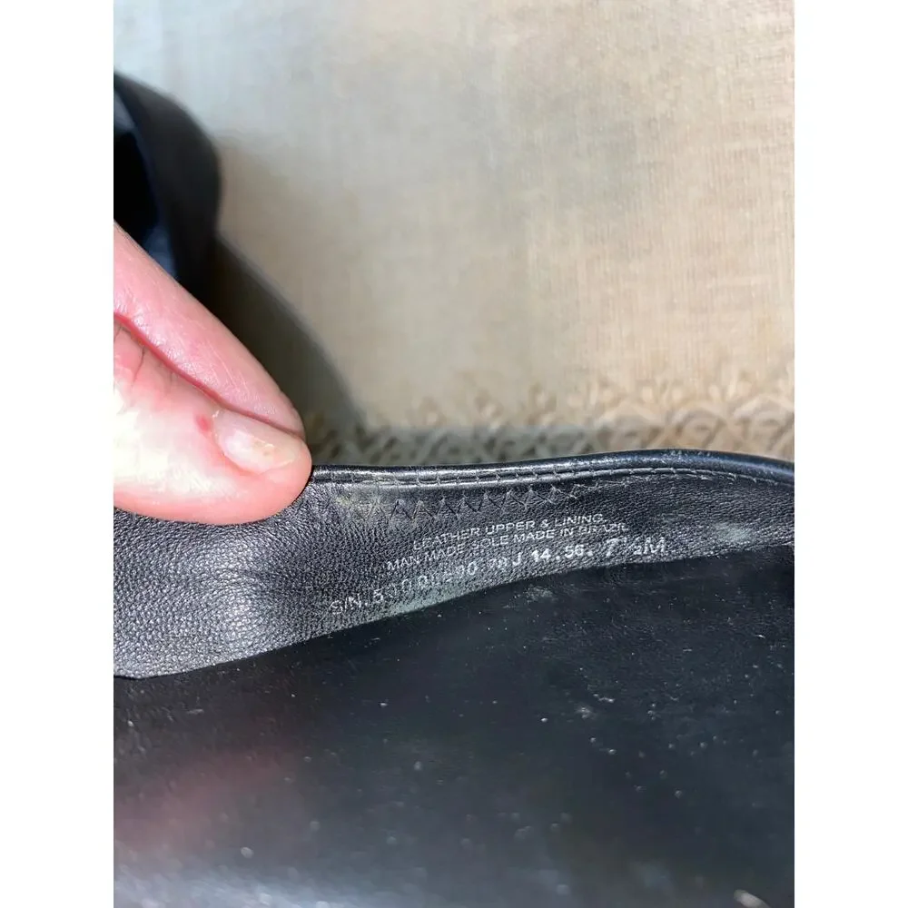 Tory Burch Ballet Flat Leather Upper size 7.5M Gold T Logo Shoes - Picture 4 of 11